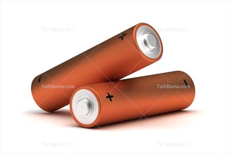 تصویر با کیفیت دو باتری قهوه ای روی هم